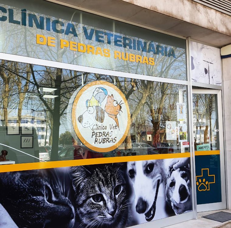 Fachada da Clínica Veterinária de Pedras Rubras, na Praça do Exército Libertador