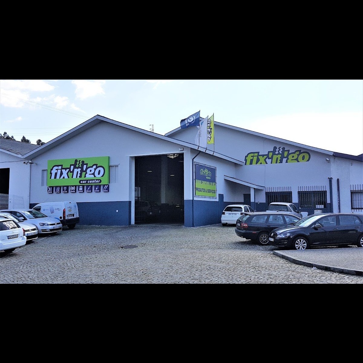 Fachada da Fix'n'Go Maia, oficina multimarca na Rua do Barreiro, Maia