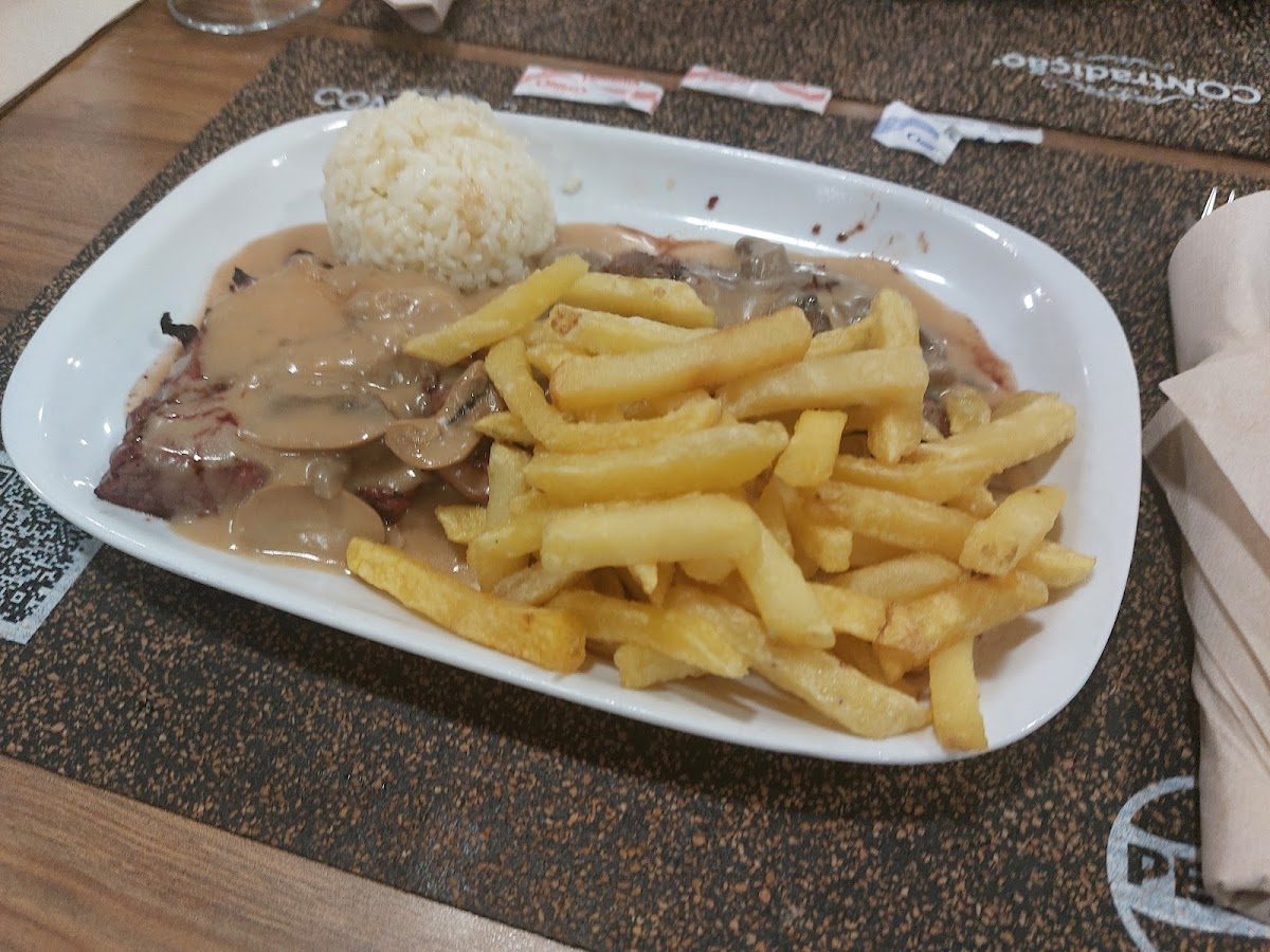 Bife com cogumelos — fotografia de clientes