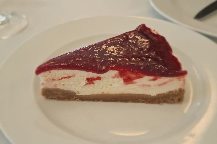 Cheesecake de frutos vermelhos, sobremesa do Via Lidador