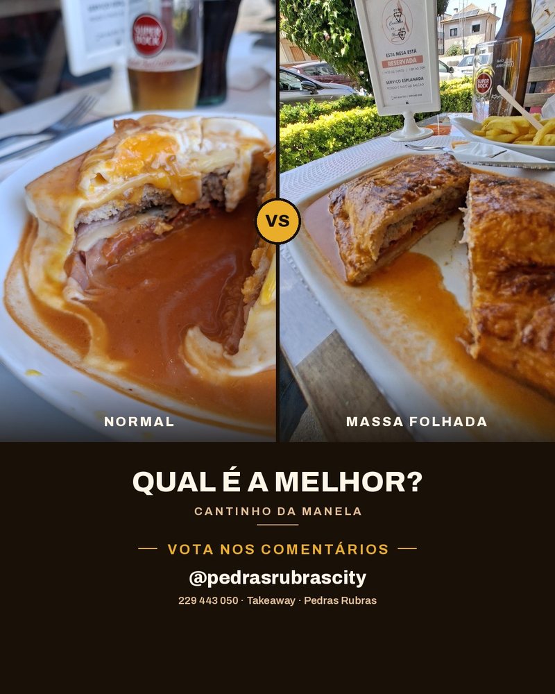 Flyer da batalha das francesinhas do Cantinho da Manela