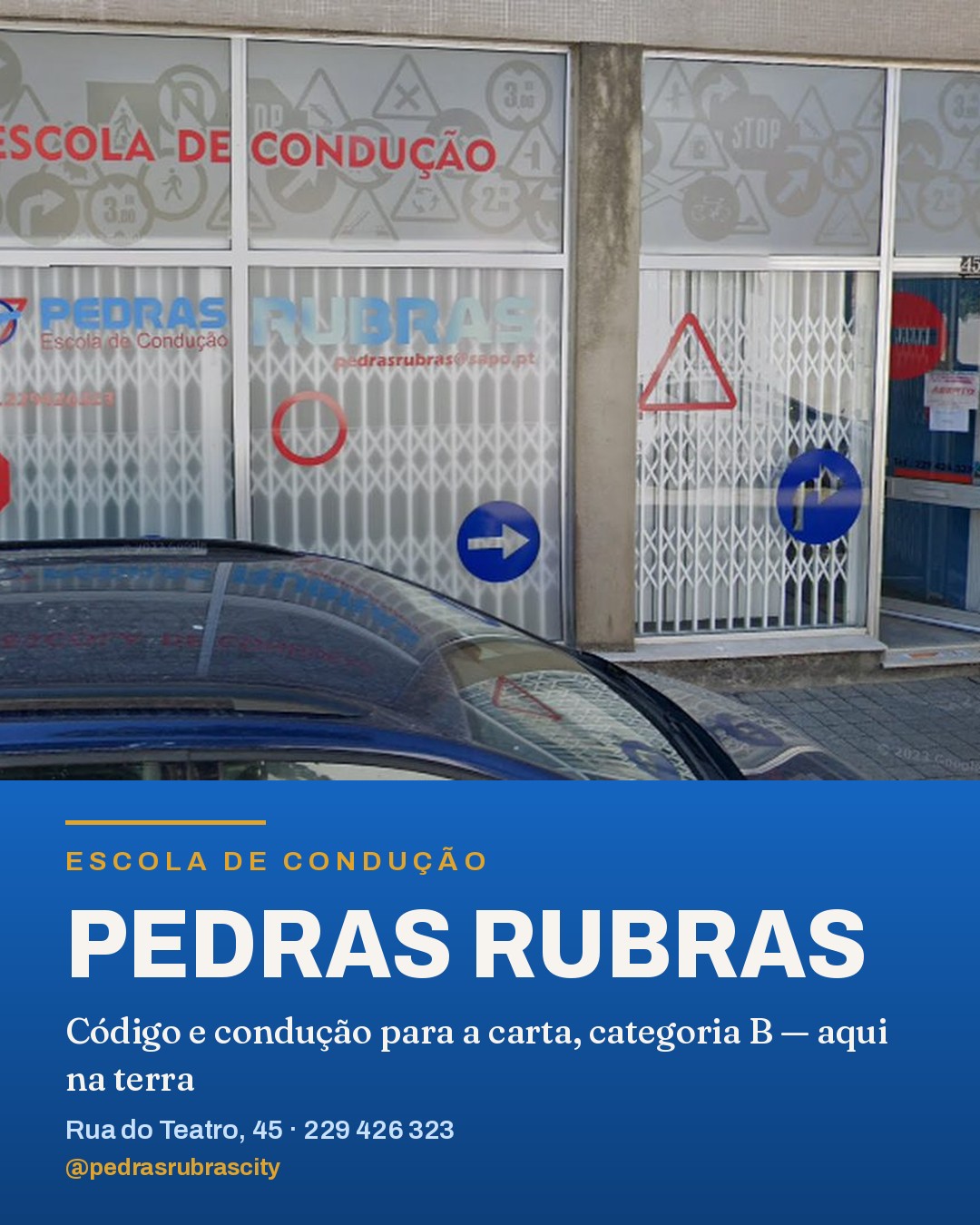 Flyer da Escola de Condução Pedras Rubras